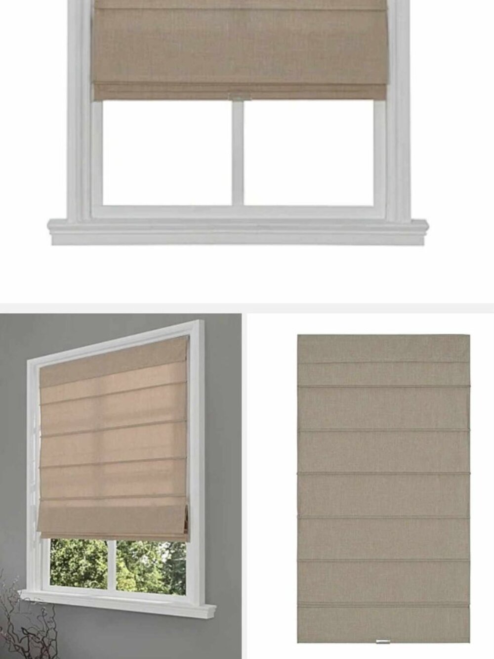 Austin Fabric Cordless Roman Shade Linen Blind 23 in x 64 in Light Filtering